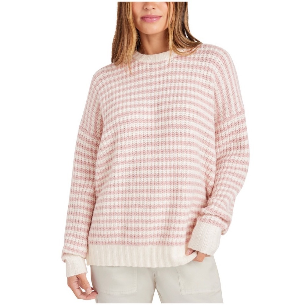 Splendid‎ Robyn Crewneck Sweater Cotton Candy Pink Striped Wool Cashmere Small